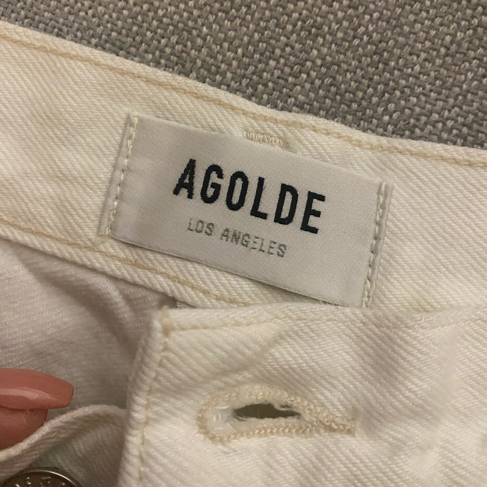 AGOLDE Hi rise Riley white denim jeans. NWT